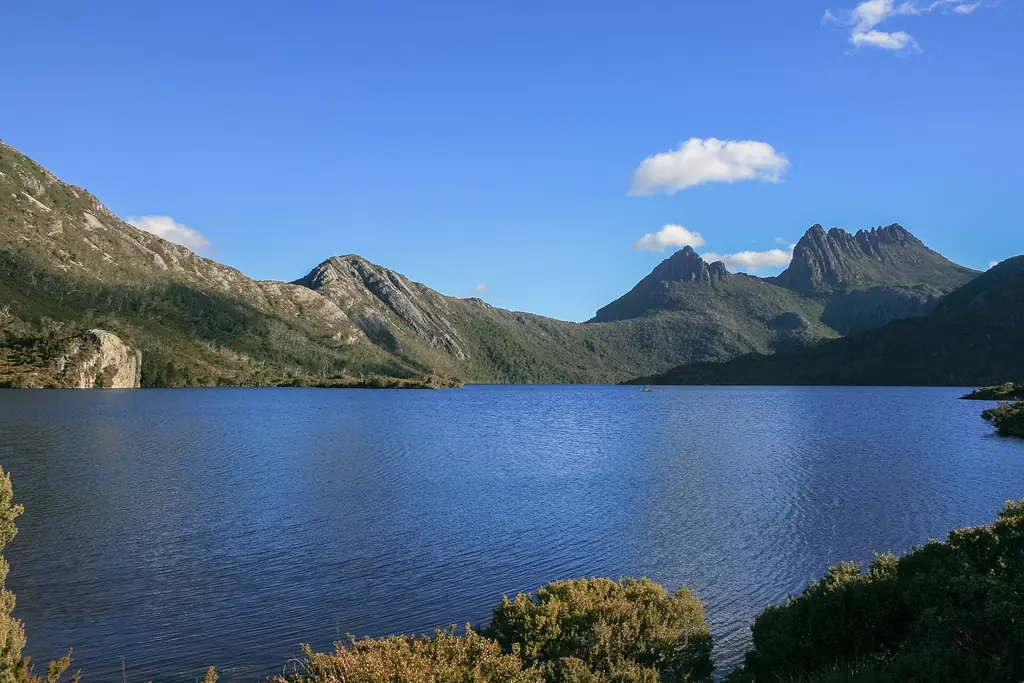 Cradle Mountain and buttongrass moorland in Cradle Mountain-Lake St Clair National Park