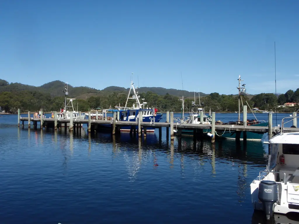 Fishing vessels in the port at Strahan