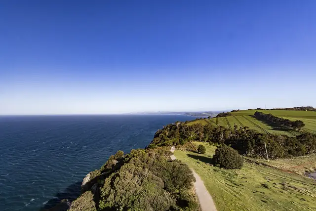 View east along the coast from Table Cape near Wynyard